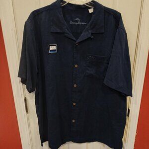 Tommy Bahama Shirt Mens XL Blue IslandZone Silk Blend Camp Button Up CRH Casual